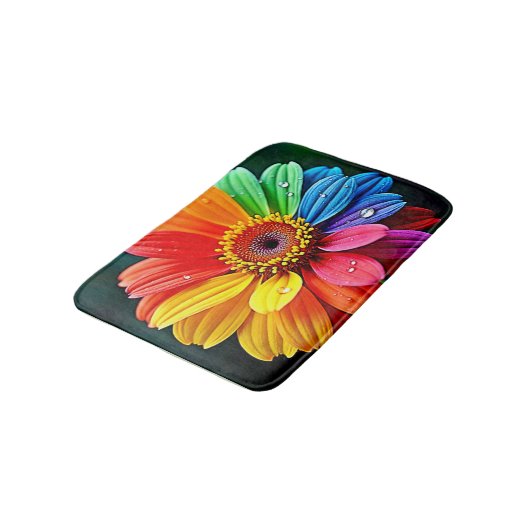 Rainbow Petal Flower Art Badmat (Gekanteld)