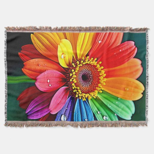 Rainbow Petal Flower Art Deken (Voorkant)