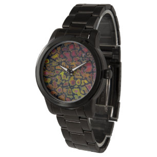 Rainbow Petrified Dinosaur Bone Horloge