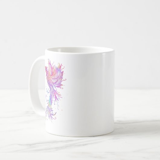 Rainbow Phoenix Bird Tattoo Koffiemok (Voorkant links)