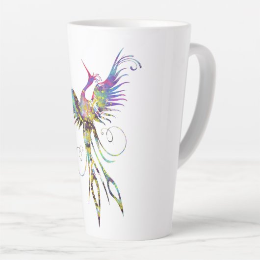 Rainbow Phoenix Latte Mok door Brow Bird (Rechterhoek)