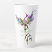 Rainbow Phoenix Latte Mok door Brow Bird (Voorkant)