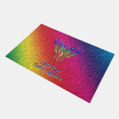 Rainbow Phoenix Rising LBGTQ+ met uw initialen Deurmat (Schuin)