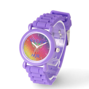 Rainbow Phoenix Rising LBGTQ+ met uw initialen Horloge