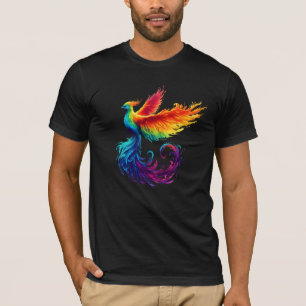 Rainbow Phoenix Rising met Pride LGBTQ Bird T-shirt