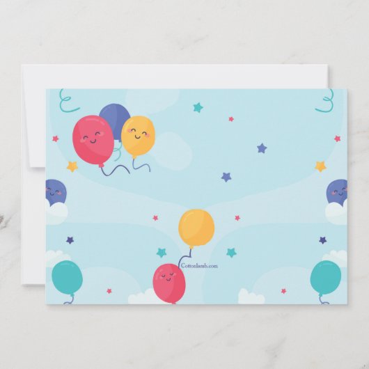 Rainbow Photo Birthday Invitation Kaart (Achterkant)