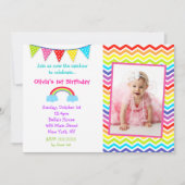 Rainbow Photo Birthday Invitations Kaart (Voorkant)