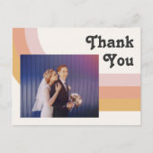 Rainbow Photo Wedding van Modern Retro 70 bedankt Briefkaart (Voorkant)