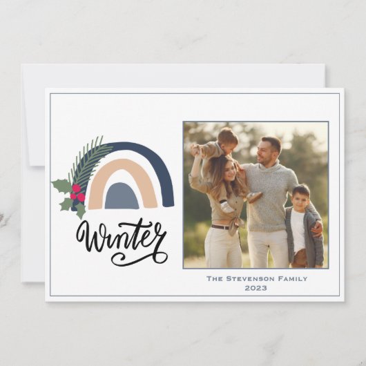Rainbow Photo Winter Holiday Kaart (Voorkant)