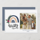 Rainbow Photo Winter Holiday Kaart (Voorkant / Achterkant)