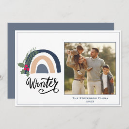 Rainbow Photo Winter Holiday Kaart