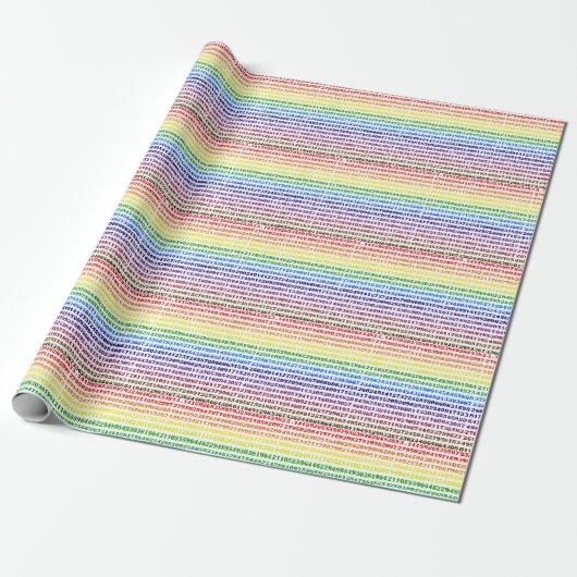 Rainbow Pi Day Wrapping Paper Cadeaupapier (Uitgerold)