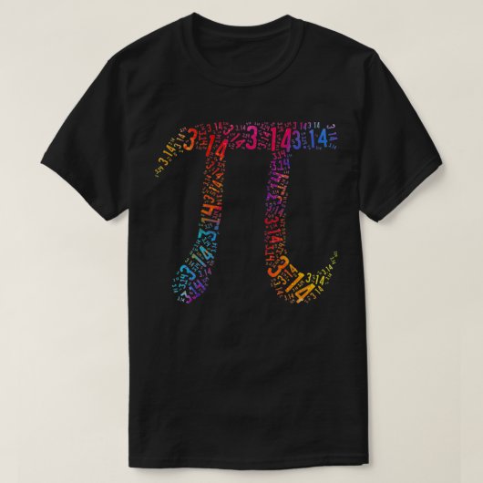 Rainbow PI Numbers Funny PI 314 Wiskunde Docenten T-shirt (Design voorkant)