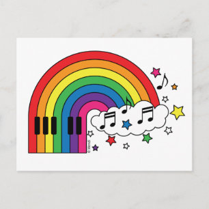 Rainbow Piano Briefkaart