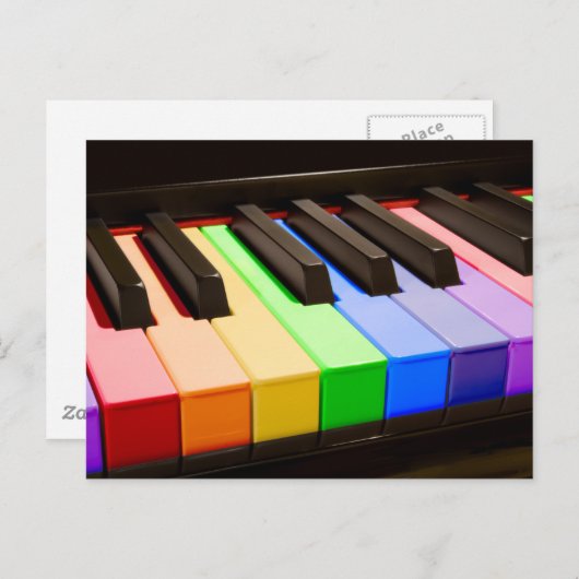 Rainbow Piano Briefkaart (Voorkant / Achterkant)