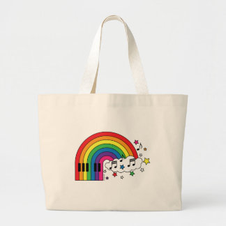 Rainbow Piano Grote Tote Bag