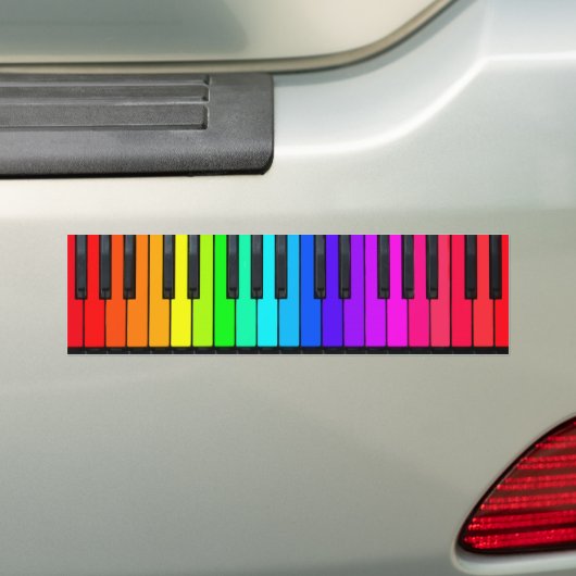 Rainbow Piano Keyboard-Bumpersticker Bumpersticker (Op auto)