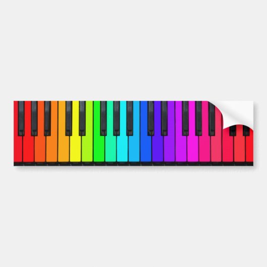 Rainbow Piano Keyboard-Bumpersticker Bumpersticker (Voorkant)