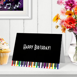 Rainbow Piano Keys Birthday Kaart