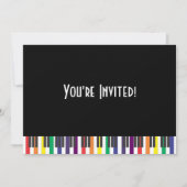 Rainbow Piano Keys Birthday Party Invitation Kaart (Voorkant)