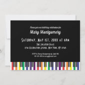 Rainbow Piano Keys Birthday Party Invitation Kaart (Achterkant)