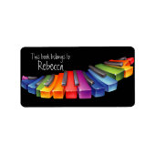 Rainbow Piano Keys Boekplaat Labels (Voorkant)