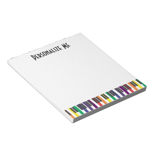 Rainbow Piano Keys Notitieblok (Schuin)