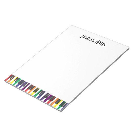 Rainbow Piano Keys Notitieblok (Schuin)