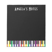 Rainbow Piano Keys op Black Notitieblok (Voorkant)
