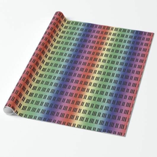 Rainbow Piano Keys Pattern Cadeaupapier (Uitgerold)