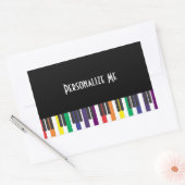 Rainbow Piano Keys Rechthoekige Sticker (Envelop)
