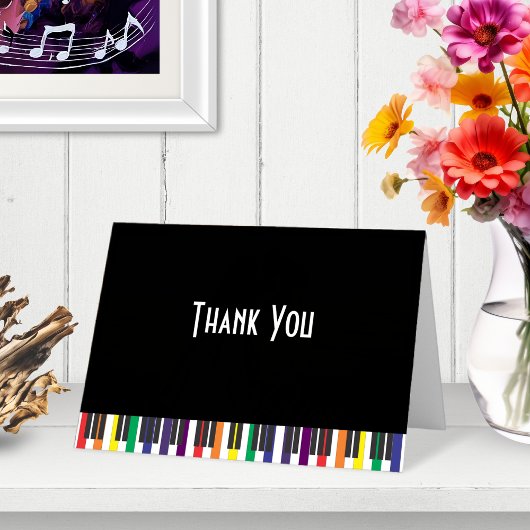 Rainbow Piano Keys | Thank You Card Bedankkaart