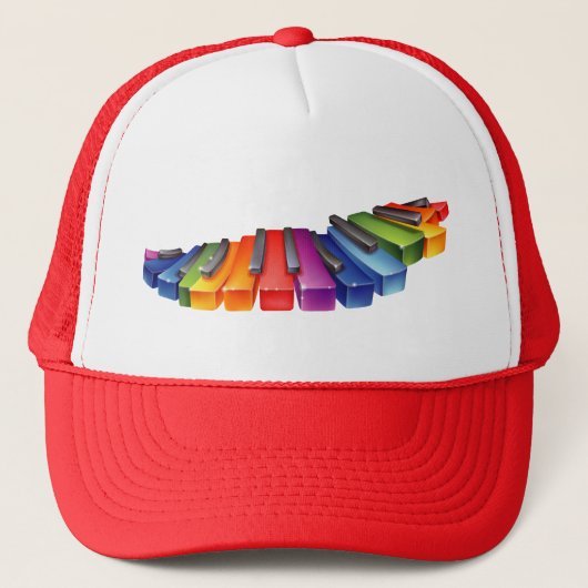 Rainbow Piano Keys Trucker Pet (Voorkant)