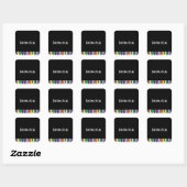 Rainbow Piano Keys Vierkante Sticker (Vel)