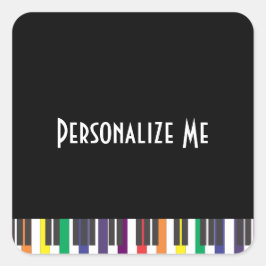 Rainbow Piano Keys Vierkante Sticker