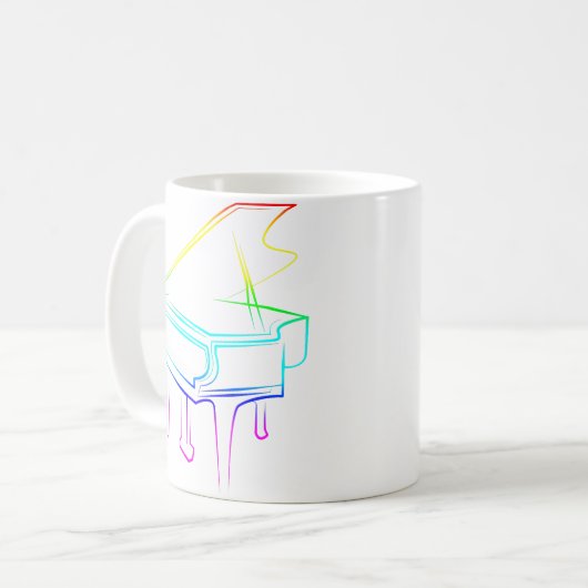 Rainbow Piano Koffiemok (Voorkant links)