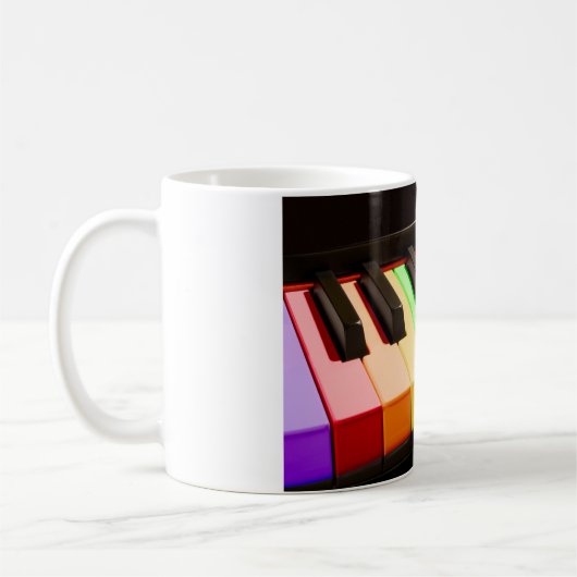 Rainbow Piano Koffiemok (Links)