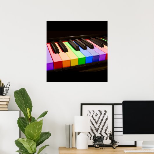 Rainbow Piano Poster (Thuiskantoor)