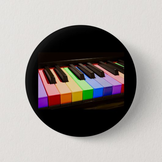 Rainbow Piano Ronde Button 5,7 Cm (Voorkant)