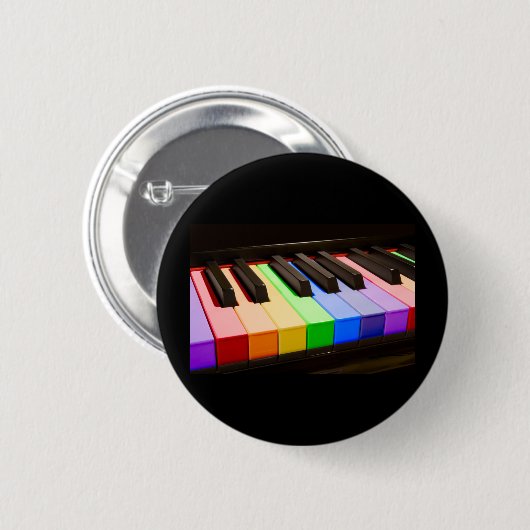 Rainbow Piano Ronde Button 5,7 Cm (Voorkant /achterkant)