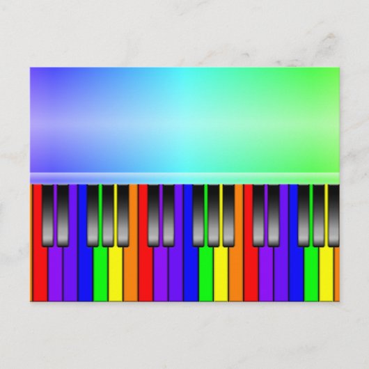 Rainbow Piano-toetsenbord Briefkaart (Voorkant)