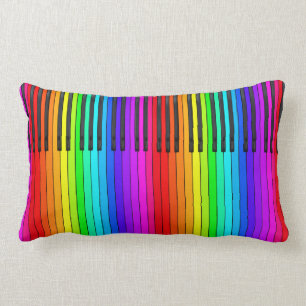 Rainbow Piano-toetsenbord Lumbar Pillow Kussen