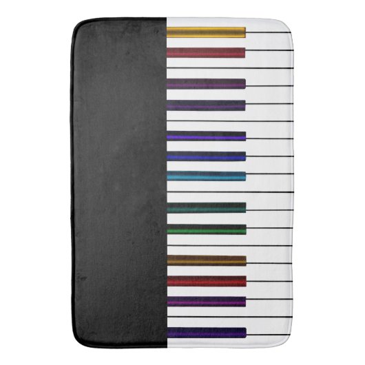 Rainbow Piano-toetsenbord Muziek Bedspread Bath Ma Badmat (Voorkant Verticaal)