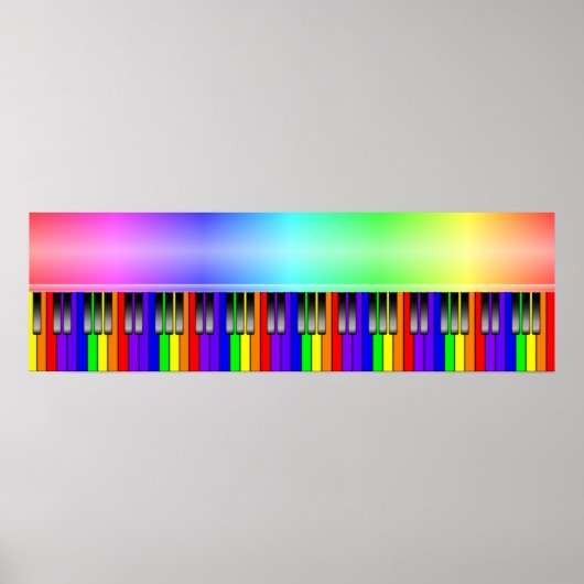 Rainbow Piano-toetsenbord Poster (Voorkant)