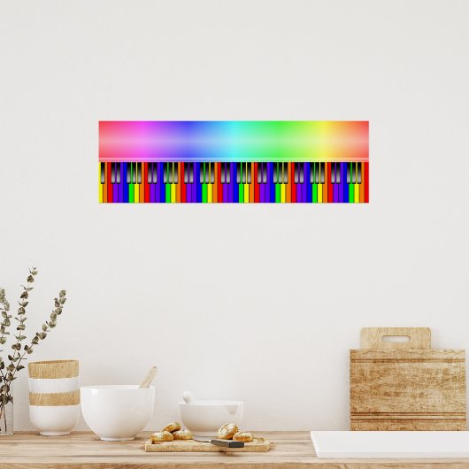 Rainbow Piano-toetsenbord Poster (Keuken)