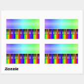 Rainbow Piano-toetsenbord Rechthoekige Sticker (Vel)