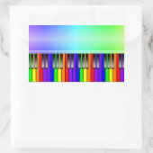 Rainbow Piano-toetsenbord Rechthoekige Sticker (Tas)