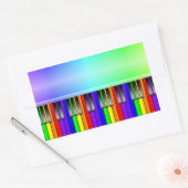 Rainbow Piano-toetsenbord Rechthoekige Sticker (Envelop)