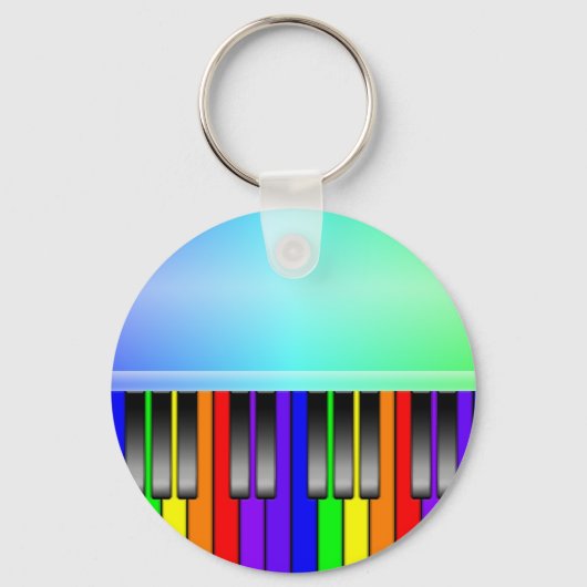 Rainbow Piano-toetsenbord Sleutelhanger (Voorkant)