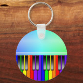 Rainbow Piano-toetsenbord Sleutelhanger (Voorkant)